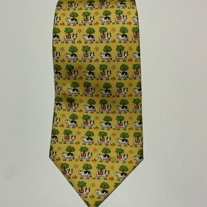 🐴 Hermès Paris Animal Farm Print Silk Tie | Made in France